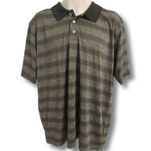 Russell Athletic Black Striped Golf Shirt. Size XL.